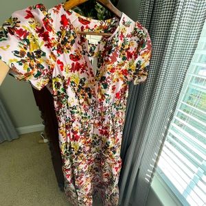 Anthropologie Somerset Maxi Dress - S - Pink Rose - Flowy Floral Short Sleeve